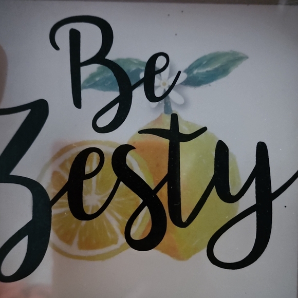 New Be Zesty Framed Wall Art Glass Shadowbox - Picture 2 of 4